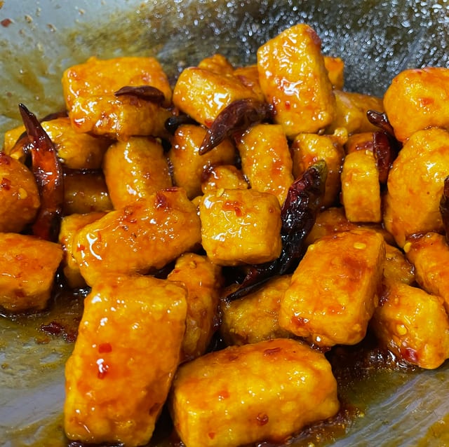 Spicy Orange Tofu.